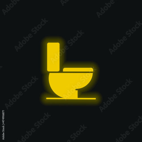 Bathroom yellow glowing neon icon