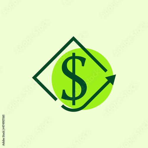 Dollar Income Up Business Logo Vector Icon Illustration