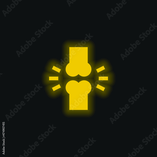 Bones yellow glowing neon icon