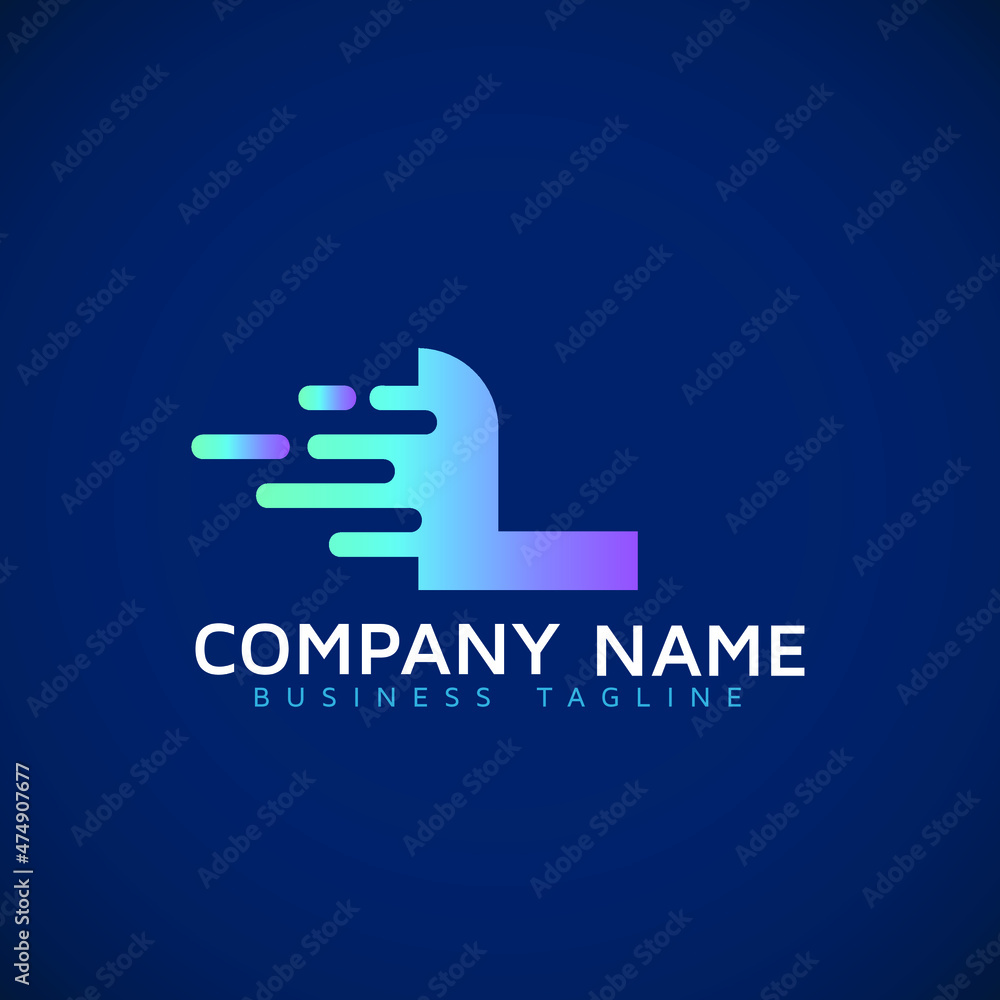 Fototapeta premium Letter L Speed motion fast Logo Design initial letter l icon Element