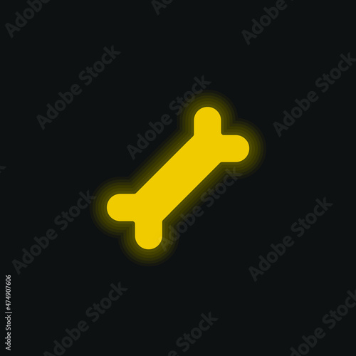 Bone yellow glowing neon icon