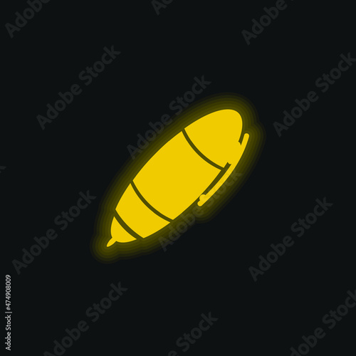 Big School Pen yellow glowing neon icon