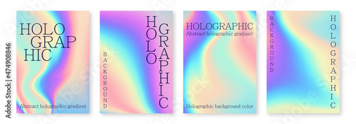 Multicolored bright background with iridescent tints of color. Holographic effect, color gradient transitions.