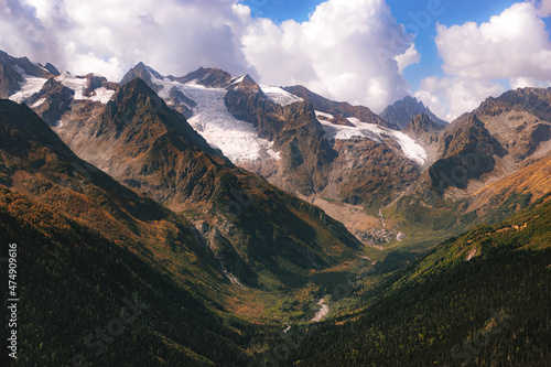  panorama of the autumn mountains of the caucasus