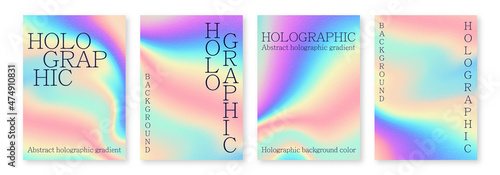 Multicolored bright background with iridescent tints of color. Holographic effect, color gradient transitions.