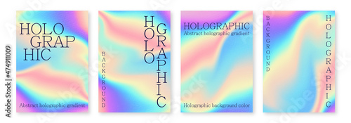 Multicolored bright background with iridescent tints of color. Holographic effect, color gradient transitions.