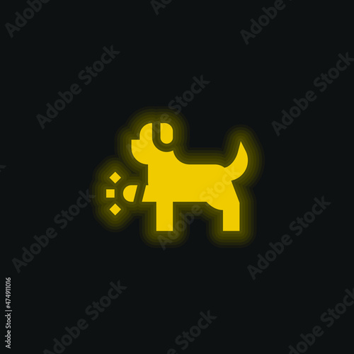 Animal yellow glowing neon icon