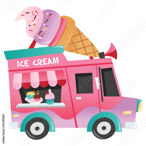 Cartoon Ice Cream Truck