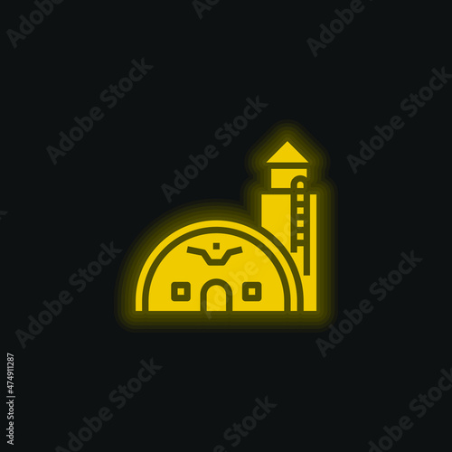 Base yellow glowing neon icon