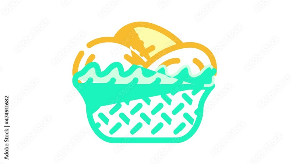 basket with mango animated color icon basket with mango sign. isolated on white background basket with mango animated color icon basket with mango sign. isolated on white background