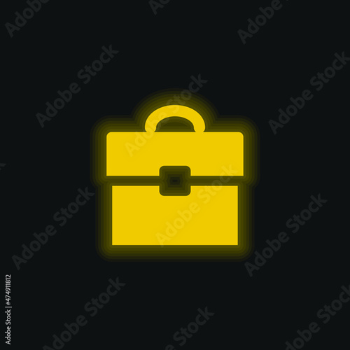 Black Portfolio Tool yellow glowing neon icon