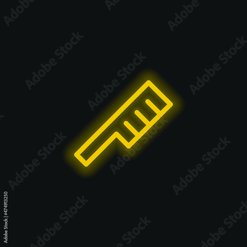 Angular Comb yellow glowing neon icon