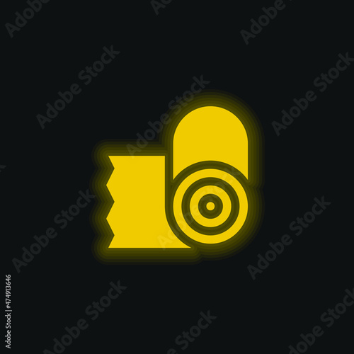 Bandage yellow glowing neon icon