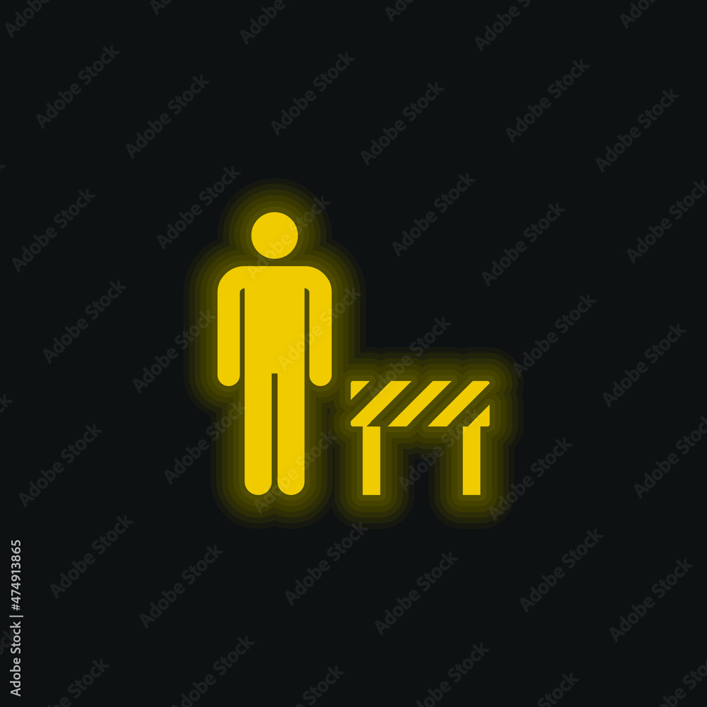 Barrier yellow glowing neon icon Barrier yellow glowing neon icon