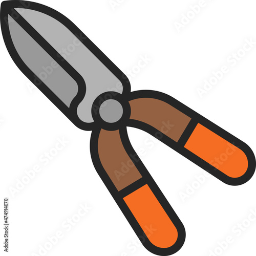 grass shear filled outline icon