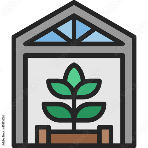 greenhouse filled outline icon