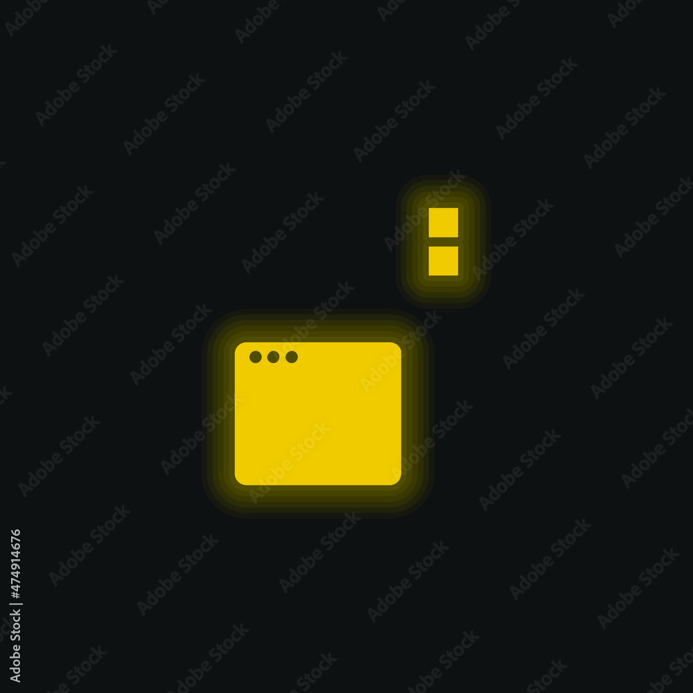 Application Window yellow glowing neon icon Application Window yellow glowing neon icon