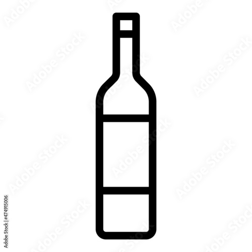 Glass Bottle Flat Icon Isolated On White Background