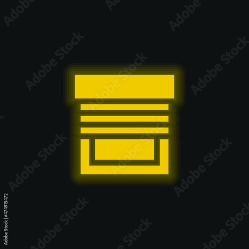 Blinds yellow glowing neon icon