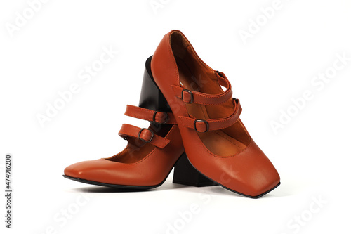 A pair of spring women's high-heeled shoes
