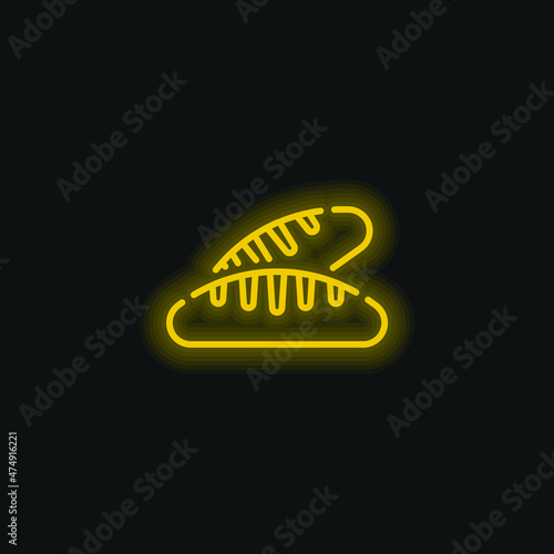 Bread yellow glowing neon icon