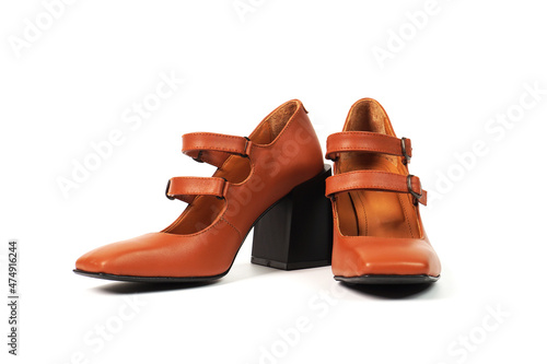 A pair of spring women's high-heeled shoes