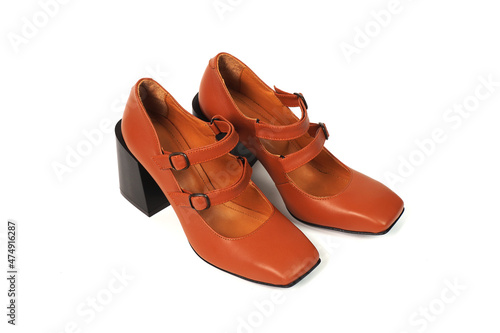 A pair of spring women's high-heeled shoes