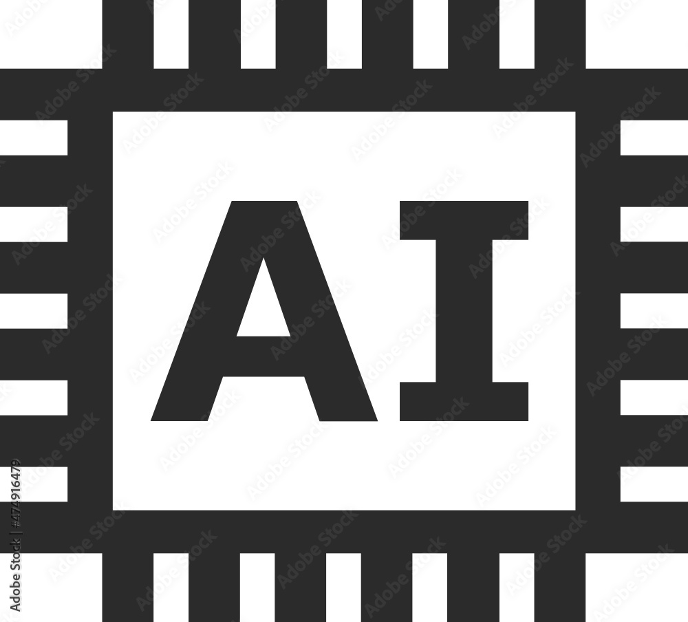 artificial intelligence Ai microchip icon artificial intelligence Ai microchip icon