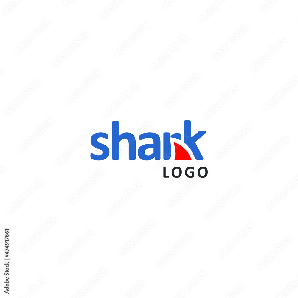 modern wordmark logo design idea for letter shark