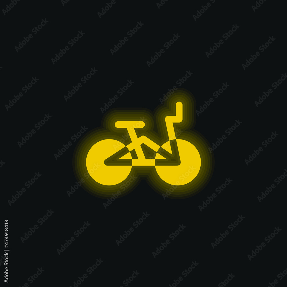 Bmx yellow glowing neon icon Bmx yellow glowing neon icon