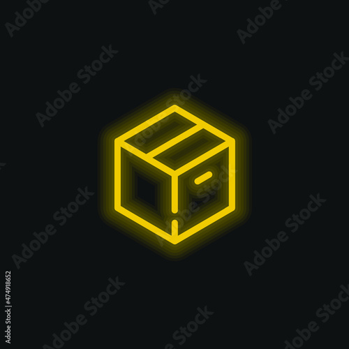 Big Box yellow glowing neon icon