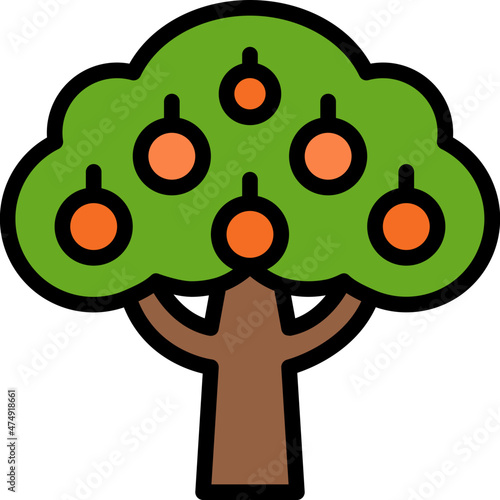 fruit tree filled outline icon