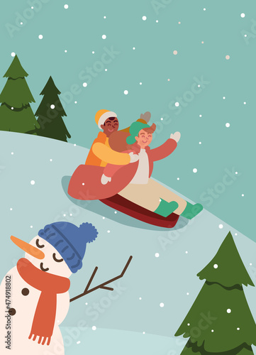 people on sled