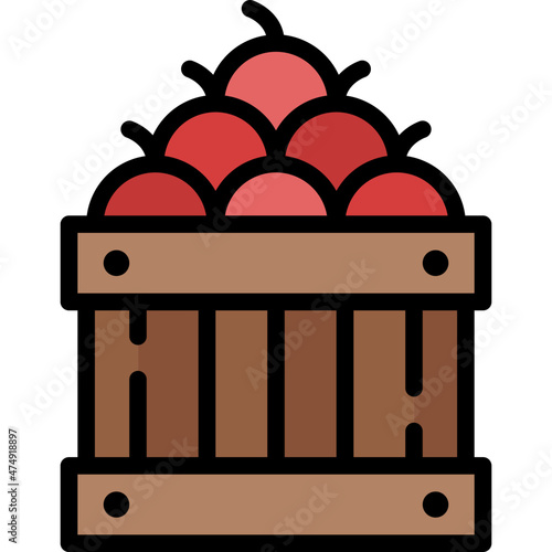 wooden crate filled outline icon