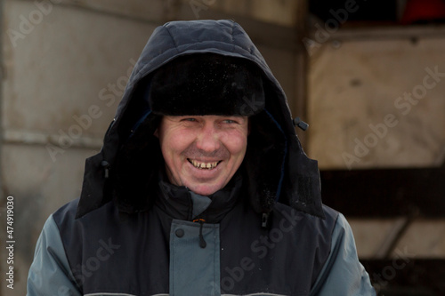 Portrait of a worker at a construction site