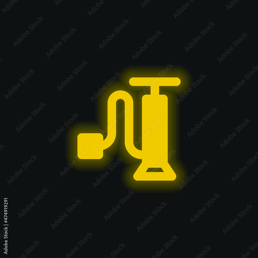 Air Pump yellow glowing neon icon Air Pump yellow glowing neon icon