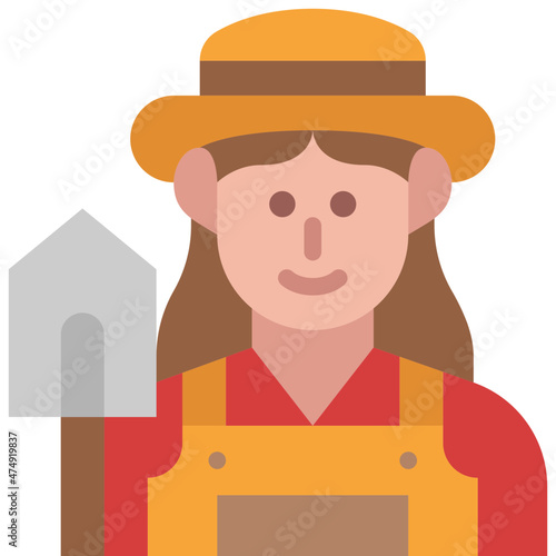 farmer woman flat icon