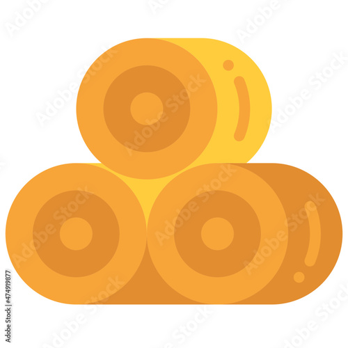 hay bale flat icon