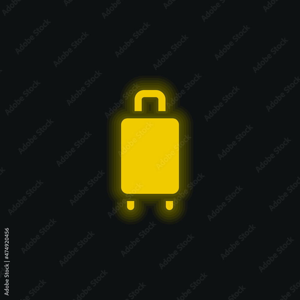 Baggage yellow glowing neon icon Baggage yellow glowing neon icon