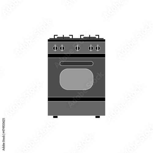 The icon of a gas stove with an electric oven on a white background.
