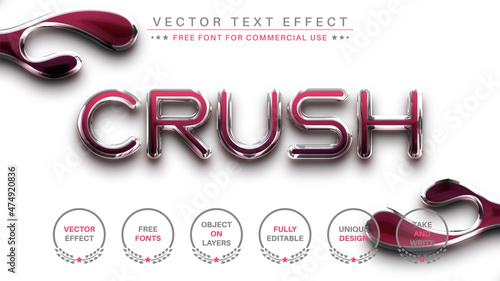 Pink Metal - Editable Text Effect, Font Style