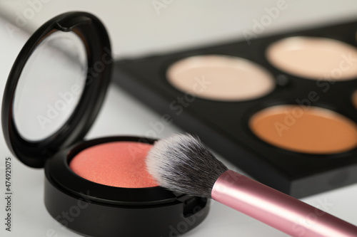 Make up products and accessories close up