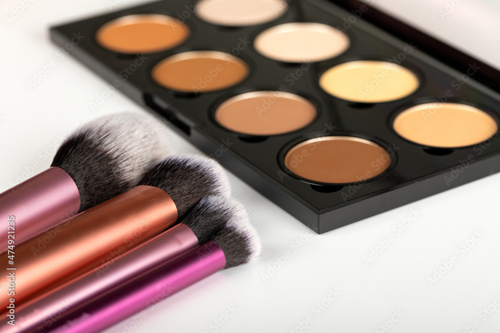 Make up products and accessories close up Make up products and accessories close up