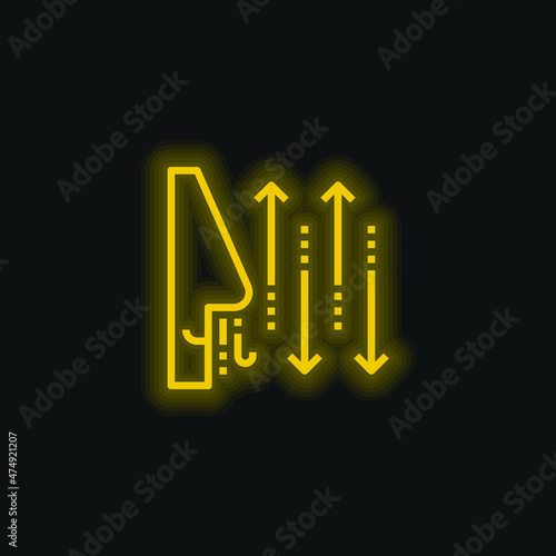 Breathing yellow glowing neon icon