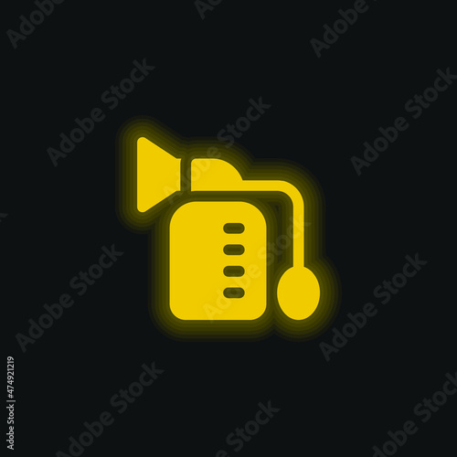 Breast Pump yellow glowing neon icon