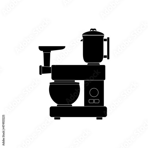 The icon of a powerful multifunctional kitchen blender for chopping food for cooking on a white background.