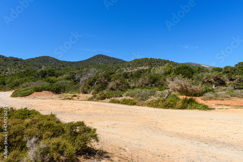 a dirt road at ibiza island spain