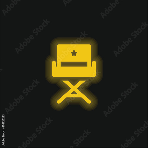 Actor yellow glowing neon icon