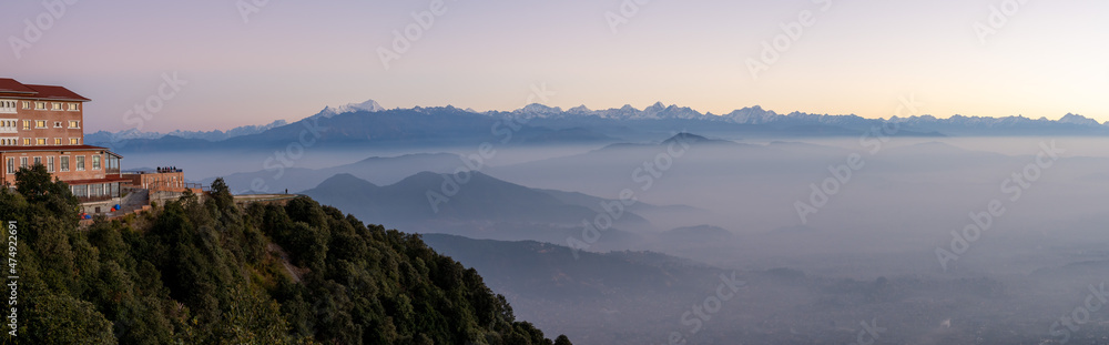 Resort Overlooking Valley and Himalaya Mountains