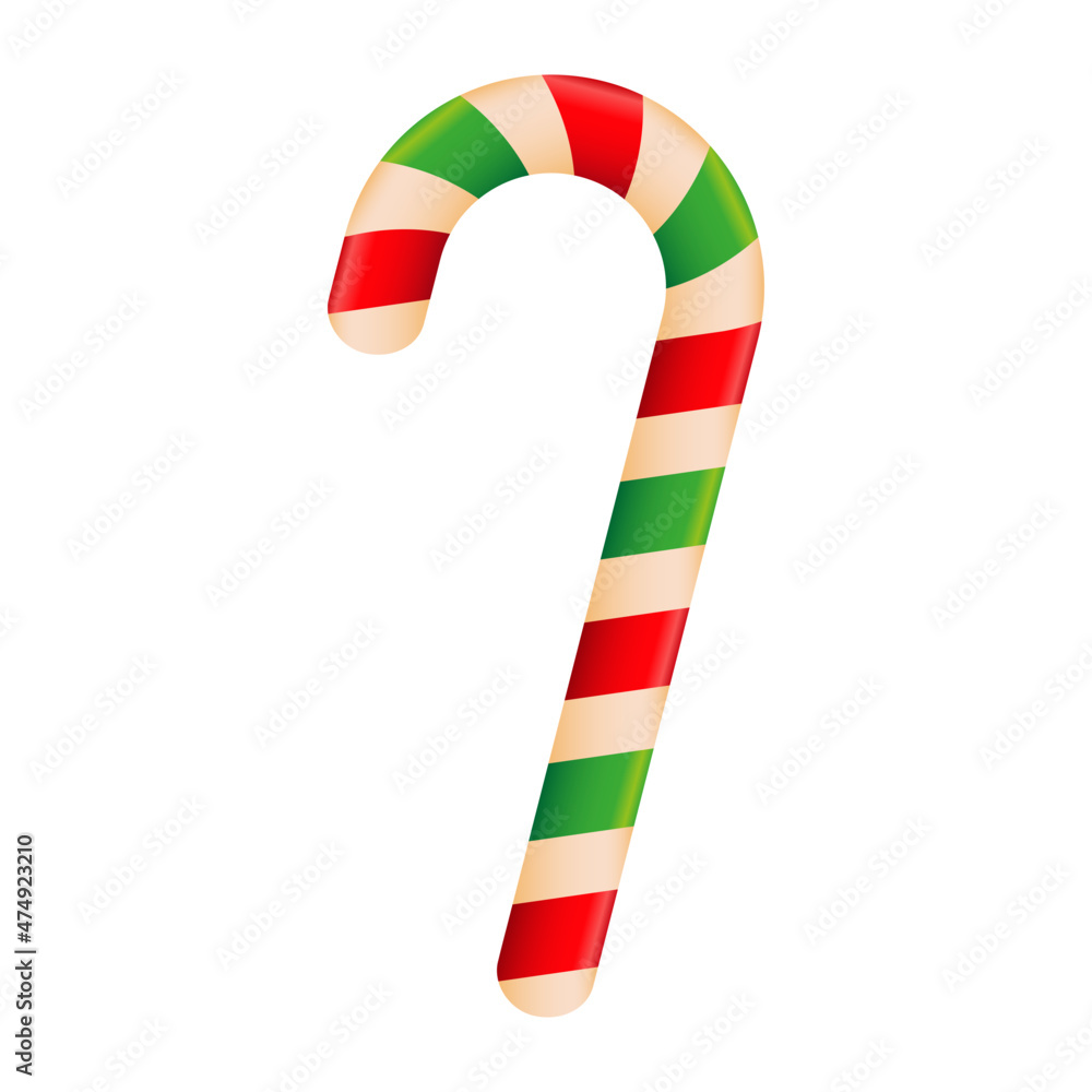 Colorful Christmas candy cane on white background Colorful Christmas candy cane on white background